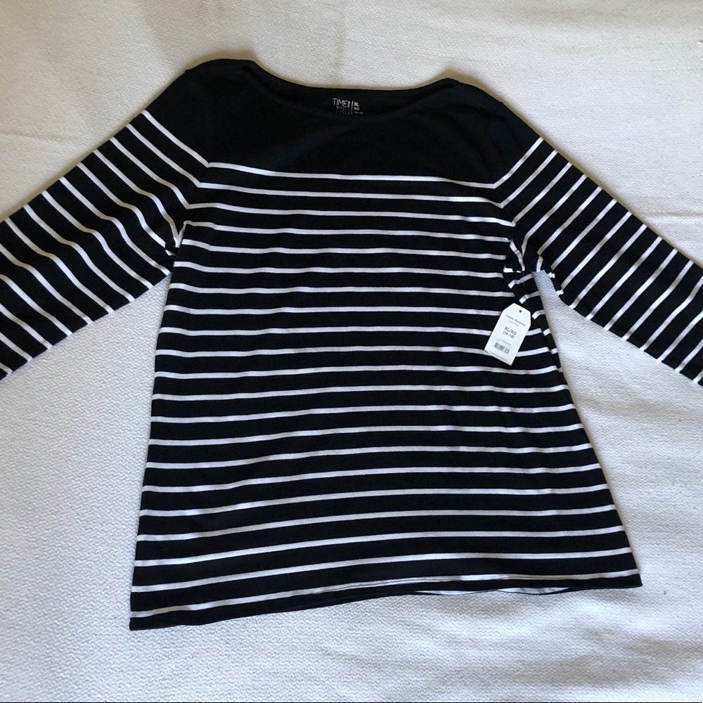 Striped boat neck top